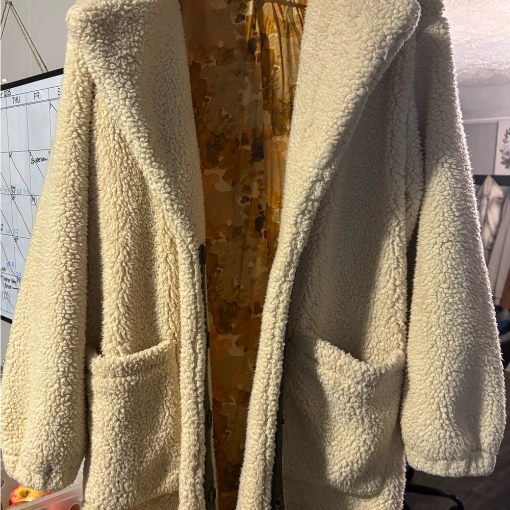 Lucky Brand Cream Teddy Jacket